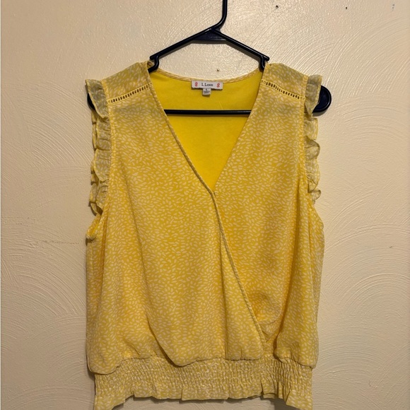 Love Yellow Flutter Sleeve Wrap Top - Picture 1 of 8